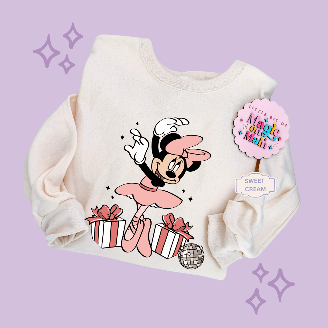 PRINTED MINNIE CHRISTMAS BALLERINA - ADULT SWEATSHIRT