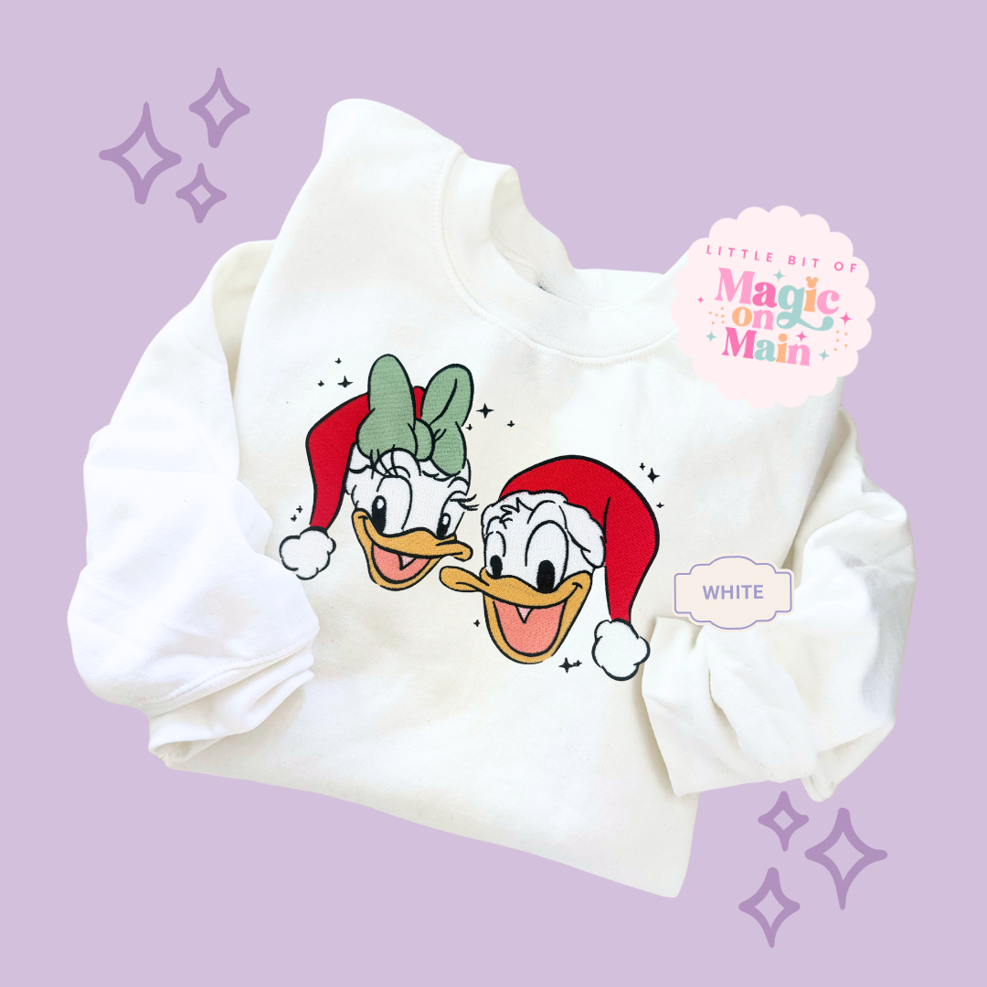 EMBROIDERED DONALD & DAISY CHRISTMAS - ADULT SWEATSHIRT