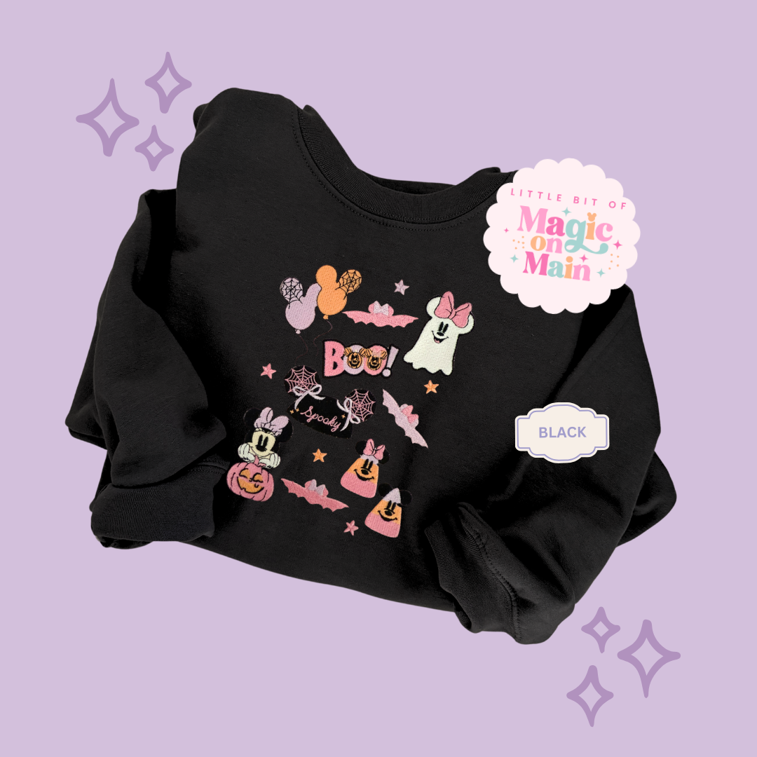EMBROIDERED GHOULY HALLOWEEN - EXCLUSIVE TO MoM - ADULT SWEATSHIRT 10059
