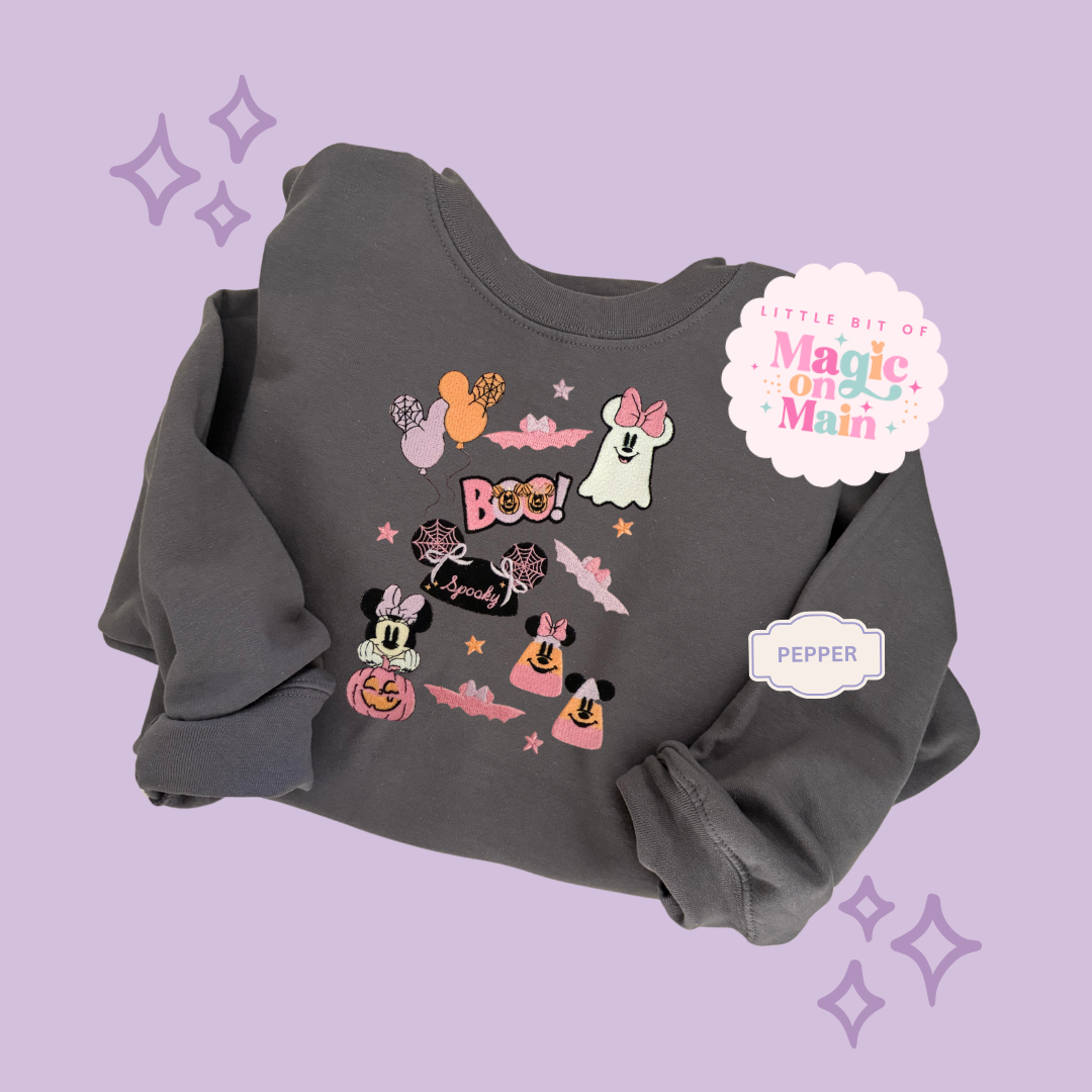 EMBROIDERED GHOULY HALLOWEEN - EXCLUSIVE TO MoM - ADULT SWEATSHIRT 10059