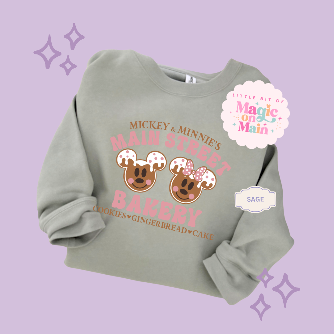 PRINTED MAIN STREET BAKERY PINK  - ADULT SWEATSHIRT