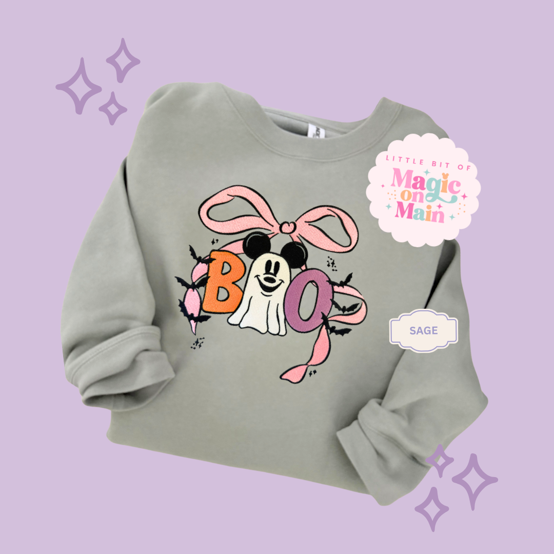 EMBROIDERED BOO (no text) - ADULT SWEATSHIRT