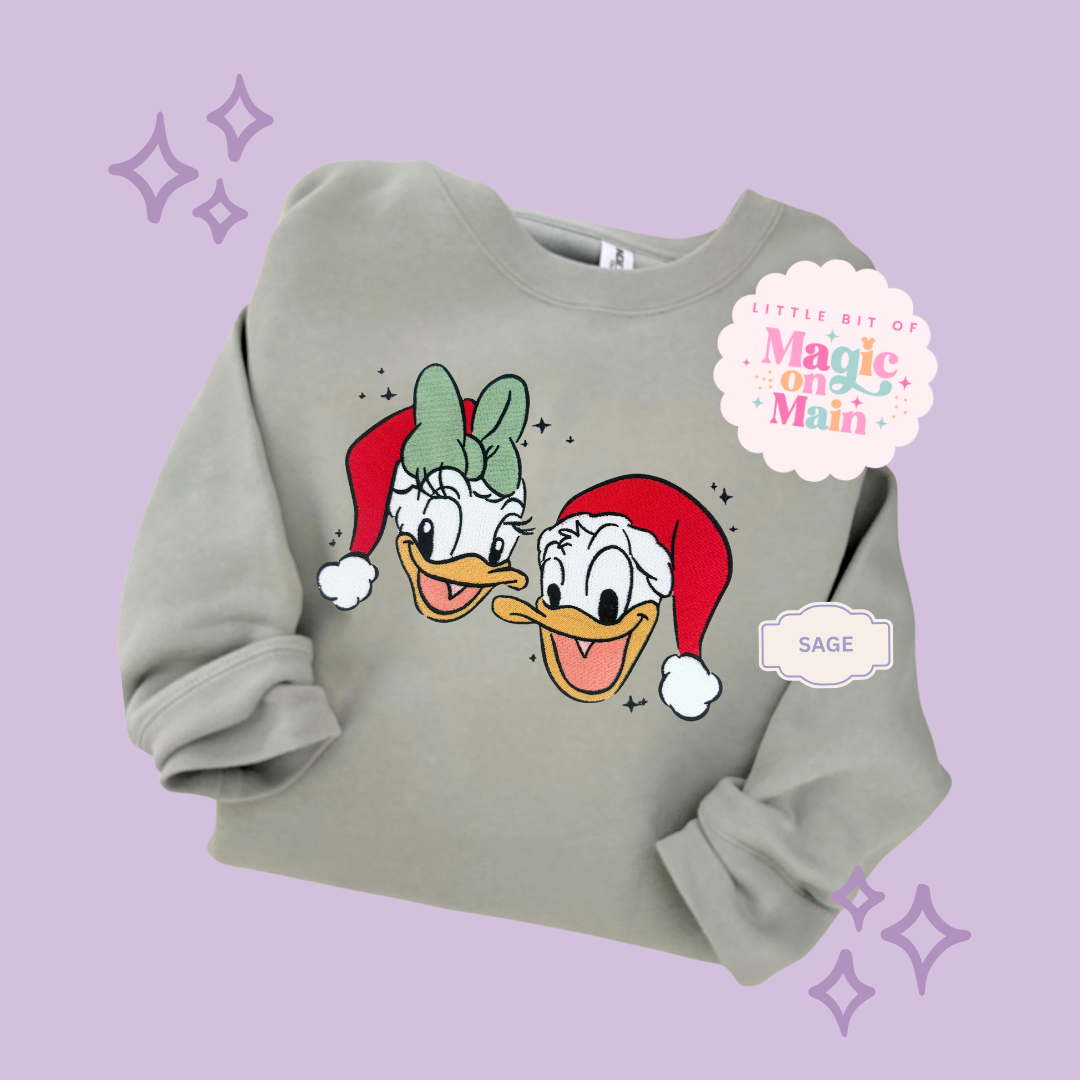 EMBROIDERED DONALD & DAISY CHRISTMAS - ADULT SWEATSHIRT