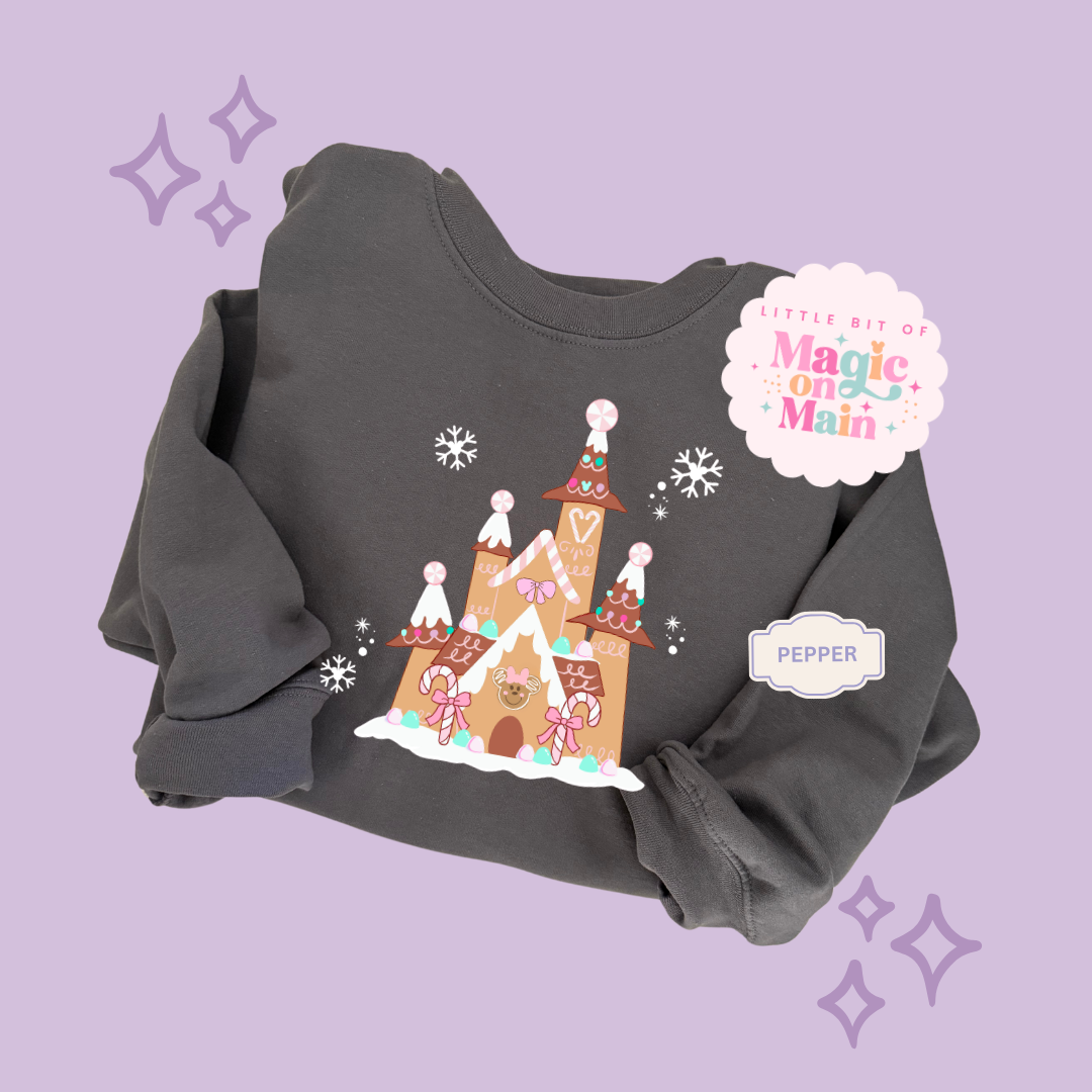 PRINTED GINGERBREAD CASTLE - EXCLUSIVE TO MoM - ADULT SWEATSHIRT
