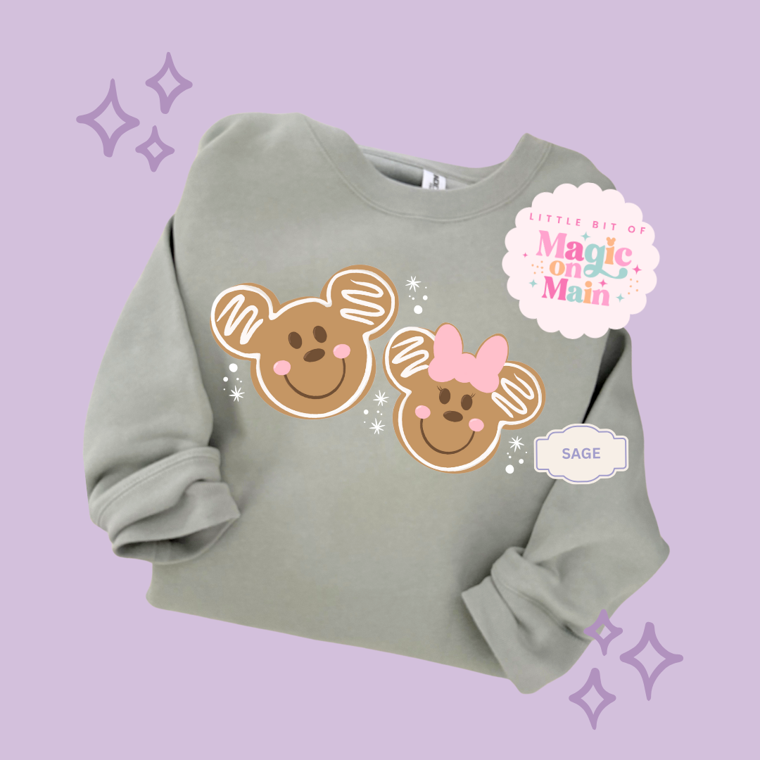PRINTED GINGERBREAD MICKEY & MINNIE - EXCLUSIVE TO MoM - ADULT SWEATSHIRT