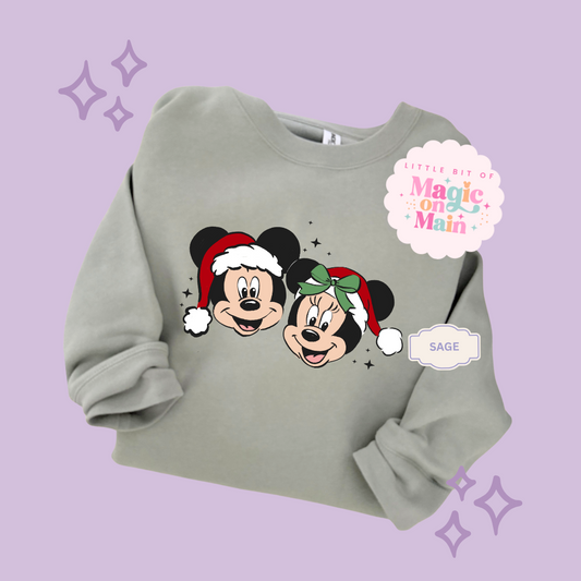 PRINTED MICKEY & MINNIE CHRISTMAS - ADULT SWEATSHIRT
