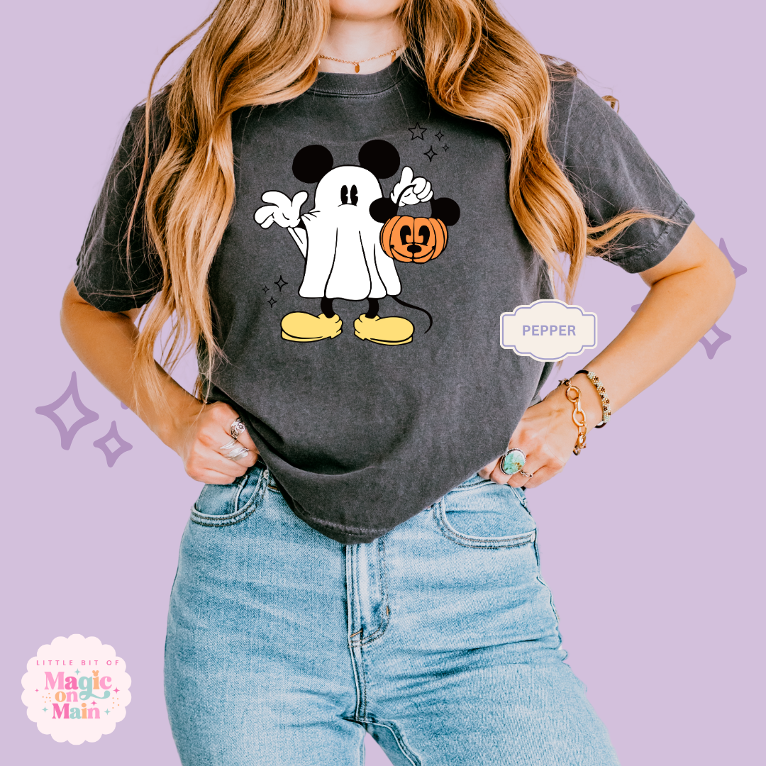 PRINTED MICKEY GHOST - WOMENS BOXY T-SHIRT