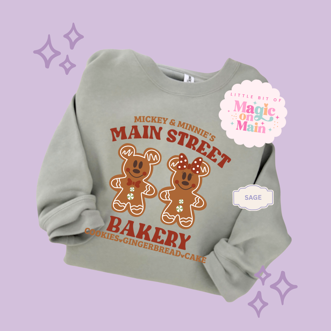 PRINTED MAIN STREET BAKERY RED  - ADULT SWEATSHIRT