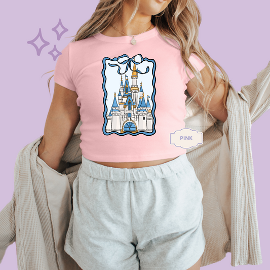 PRINTED DWORLD COQUETTE - WOMENS CROPPED RIBBED BABY TEE