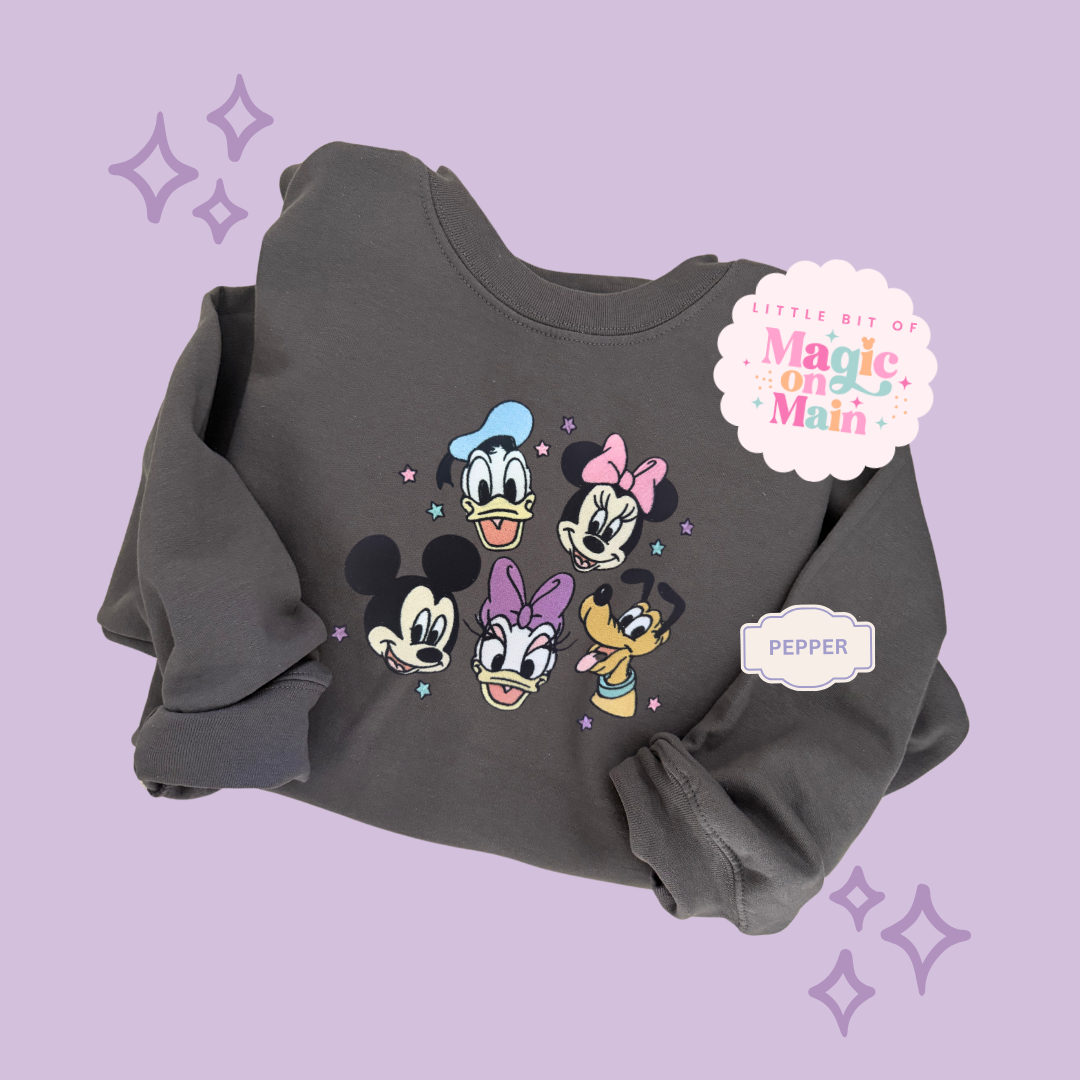 EMBROIDERED MCKY AND FRIENDS - ADULT SWEATSHIRT