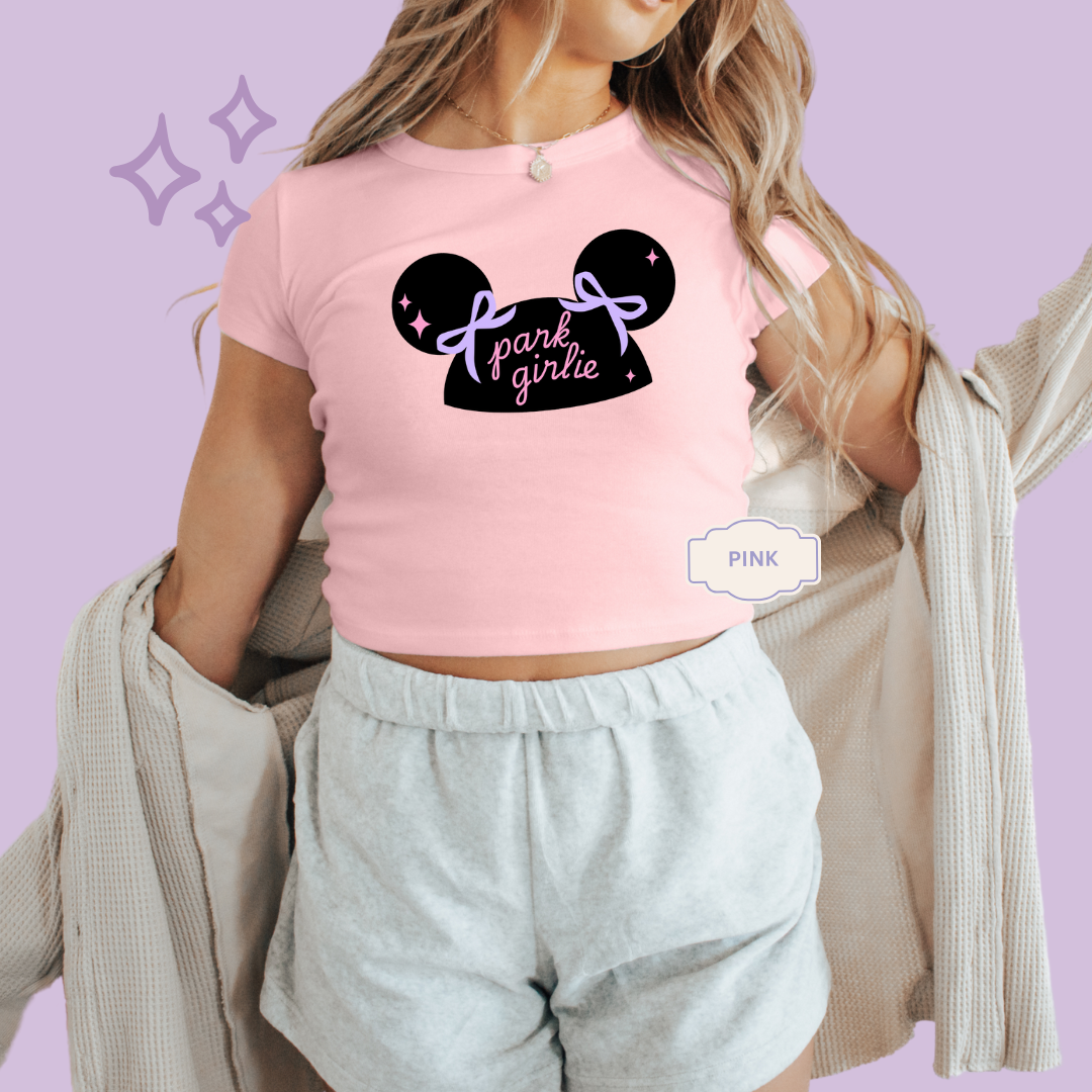 PRINTED PARK GIRLIE HAT - EXCLUSIVE TO MoM - WOMENS CROPPED RIBBED BABY TEE