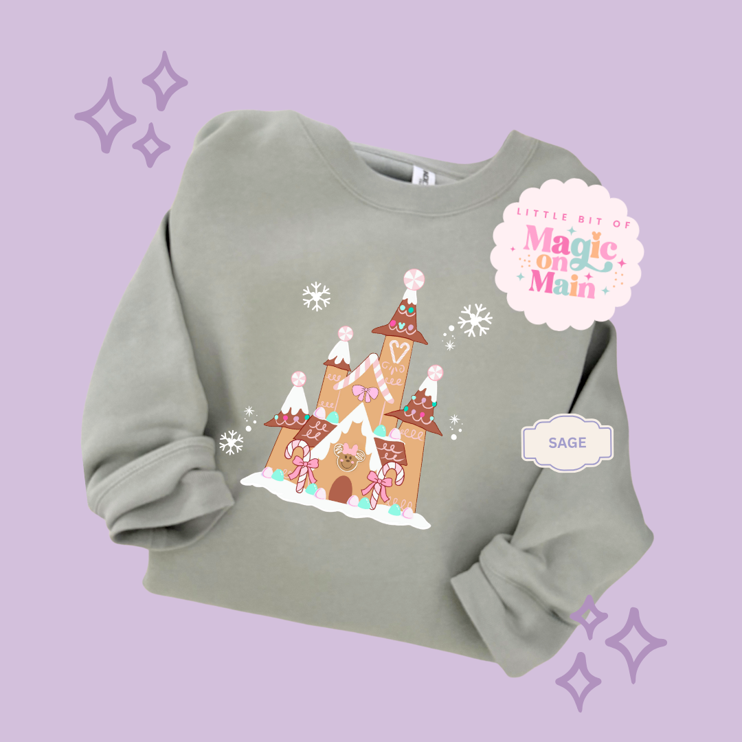 PRINTED GINGERBREAD CASTLE - EXCLUSIVE TO MoM - ADULT SWEATSHIRT