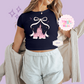 PRINTED CASTLE - WOMENS CROPPED RIBBED BABY TEE