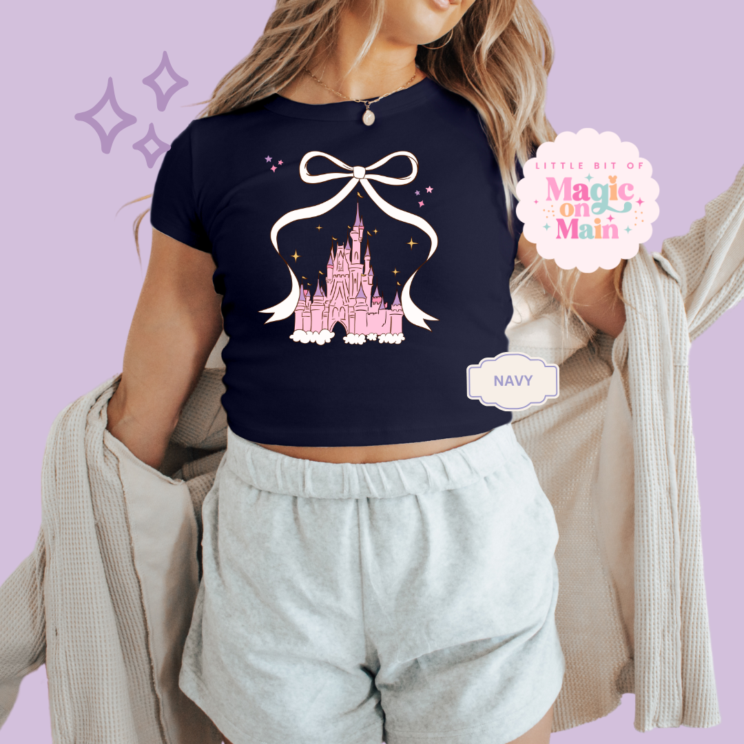 PRINTED CASTLE - WOMENS CROPPED RIBBED BABY TEE