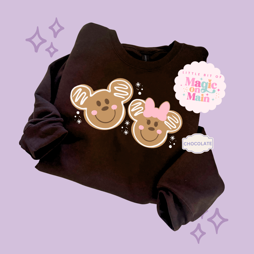 PRINTED GINGERBREAD MICKEY & MINNIE - EXCLUSIVE TO MoM - ADULT SWEATSHIRT