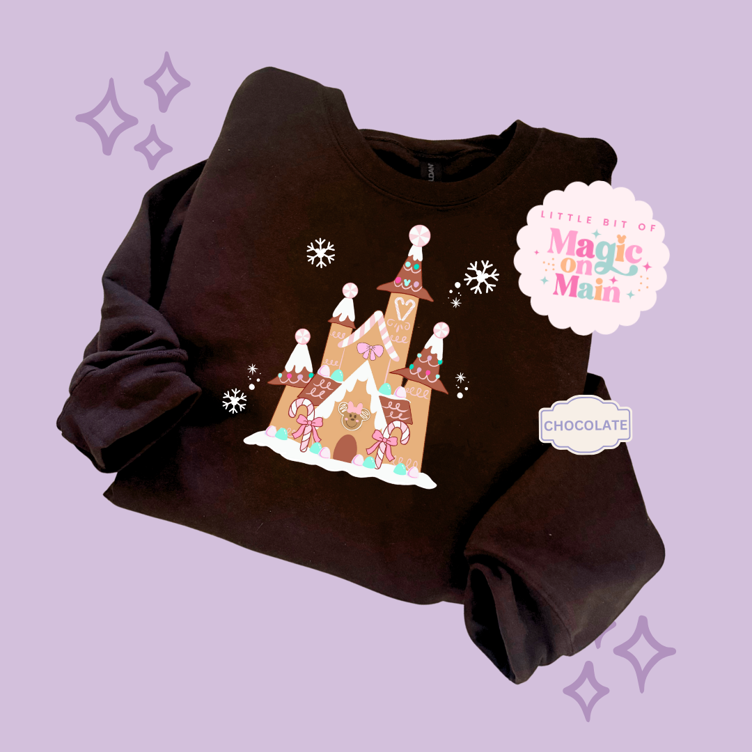 PRINTED GINGERBREAD CASTLE - EXCLUSIVE TO MoM - ADULT SWEATSHIRT