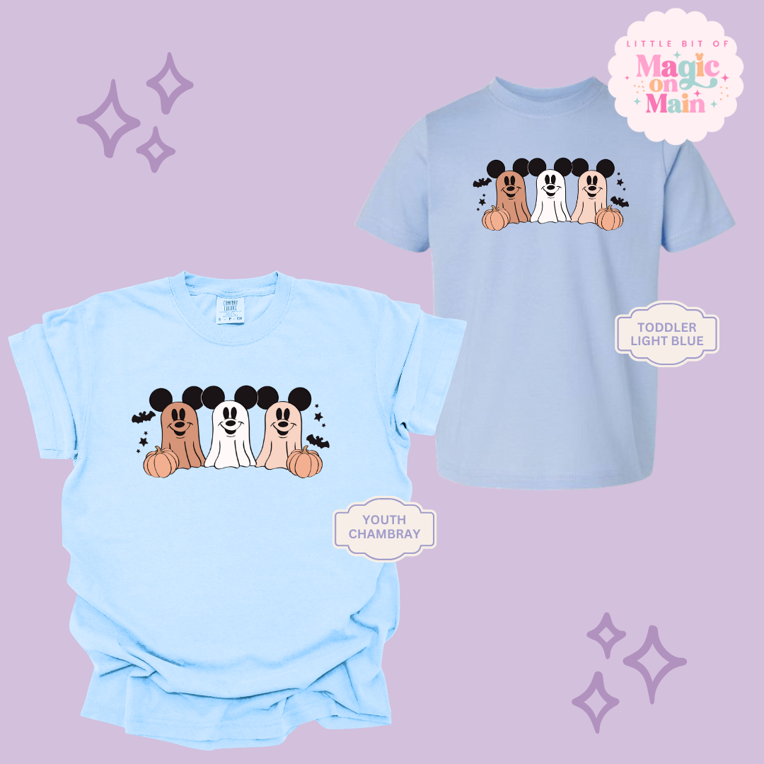 PRINTED 3 MICKEY GHOSTS - YOUTH/TODDLER