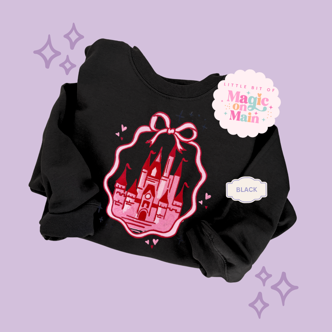 EMBROIDERED PINK CASTLE - ADULT SWEATSHIRT 10003