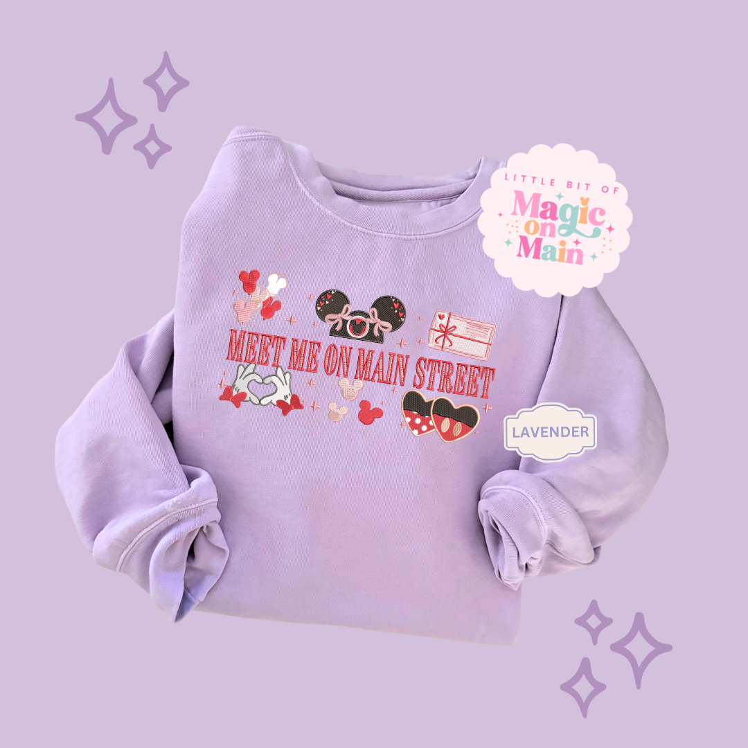EMBROIDERED MEET ME ON MAIN STREET - EXCLUSIVE DESIGN TO MoM - ADULT SWEATSHIRT 10063