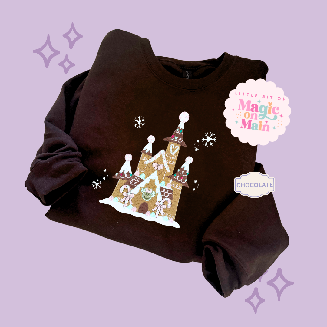 EMBROIDERED GINGERBREAD CASTLE - EXCLUSIVE TO MoM - ADULT SWEATSHIRT
