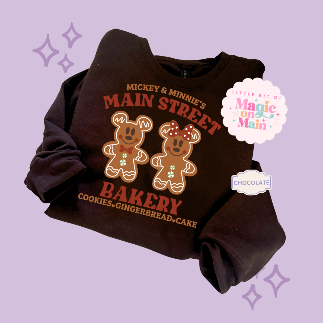PRINTED MAIN STREET BAKERY RED  - ADULT SWEATSHIRT