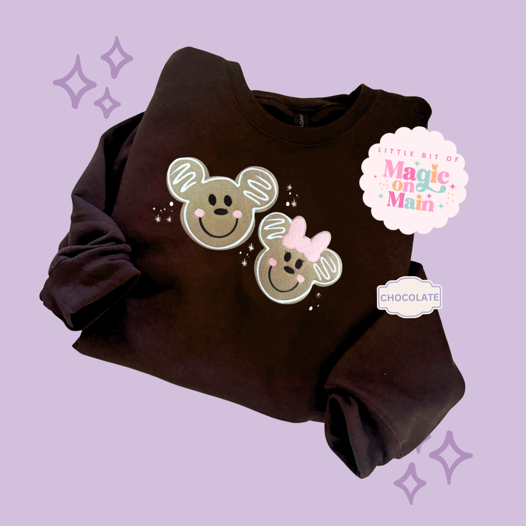 EMBROIDERED GINGERBREAD MICKEY & MINNIE - EXCLUSIVE TO MoM - ADULT SWEATSHIRT