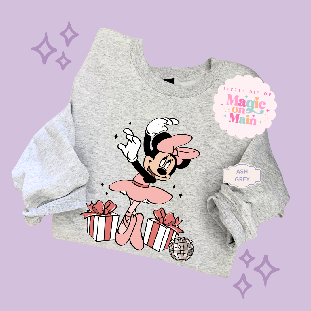 PRINTED MINNIE CHRISTMAS BALLERINA - ADULT SWEATSHIRT