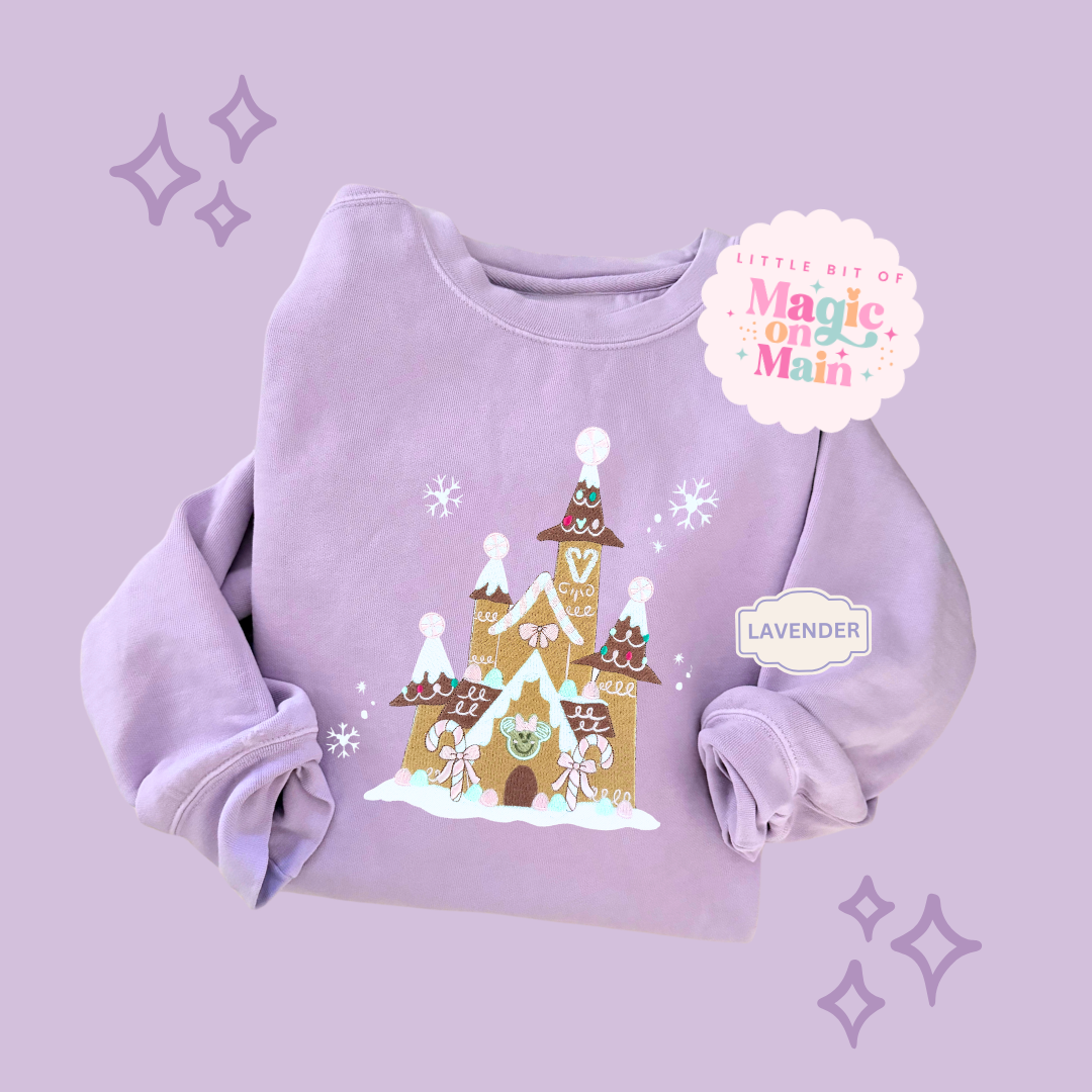 EMBROIDERED GINGERBREAD CASTLE - EXCLUSIVE TO MoM - ADULT SWEATSHIRT