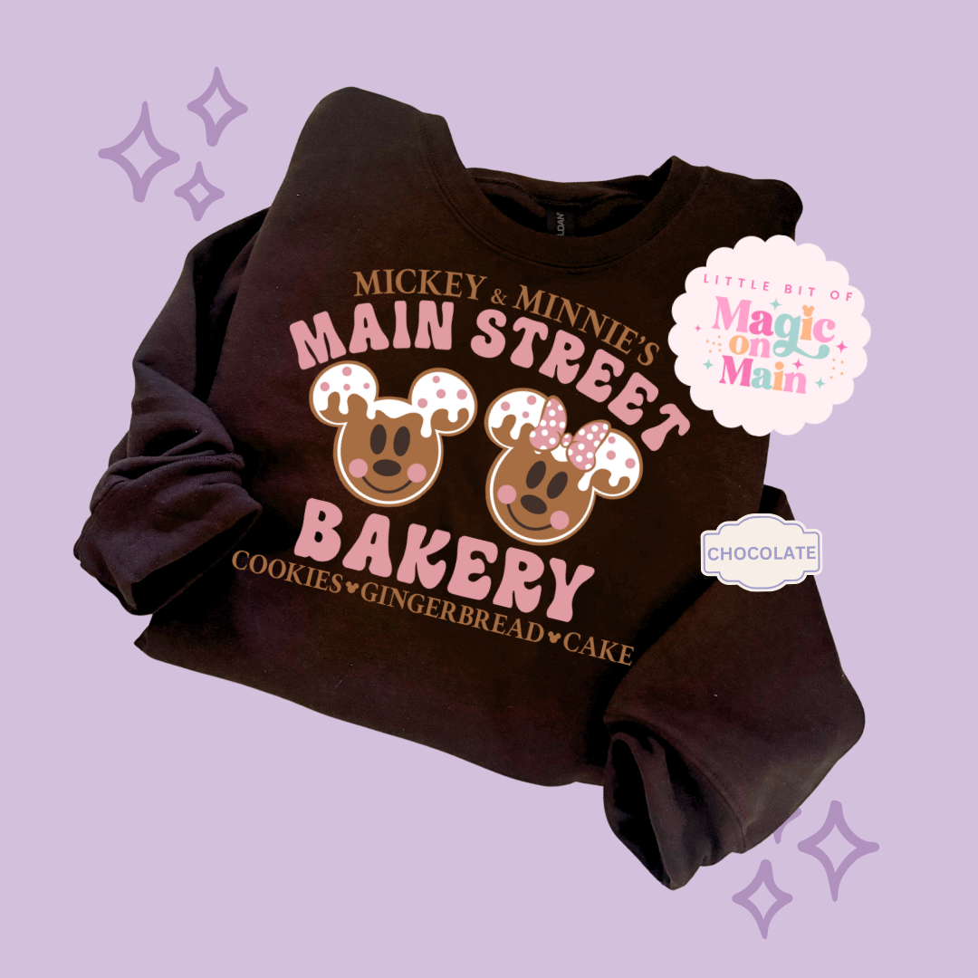 PRINTED MAIN STREET BAKERY PINK  - ADULT SWEATSHIRT