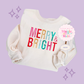 EMBROIDERED MERRY AND BRIGHT - ADULT SWEATSHIRT
