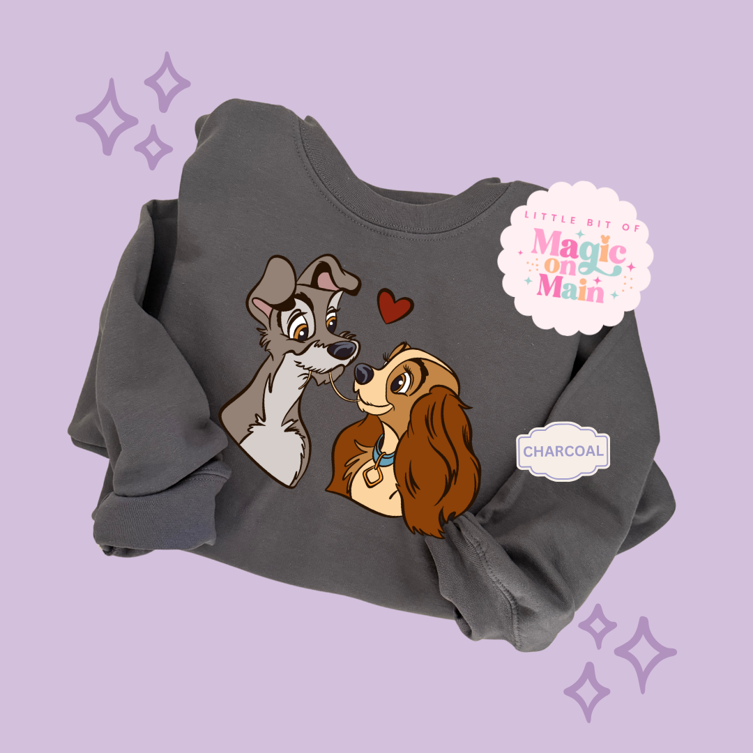 PRINTED VALENTINE DOGS - ADULT SWEATSHIRT 10017