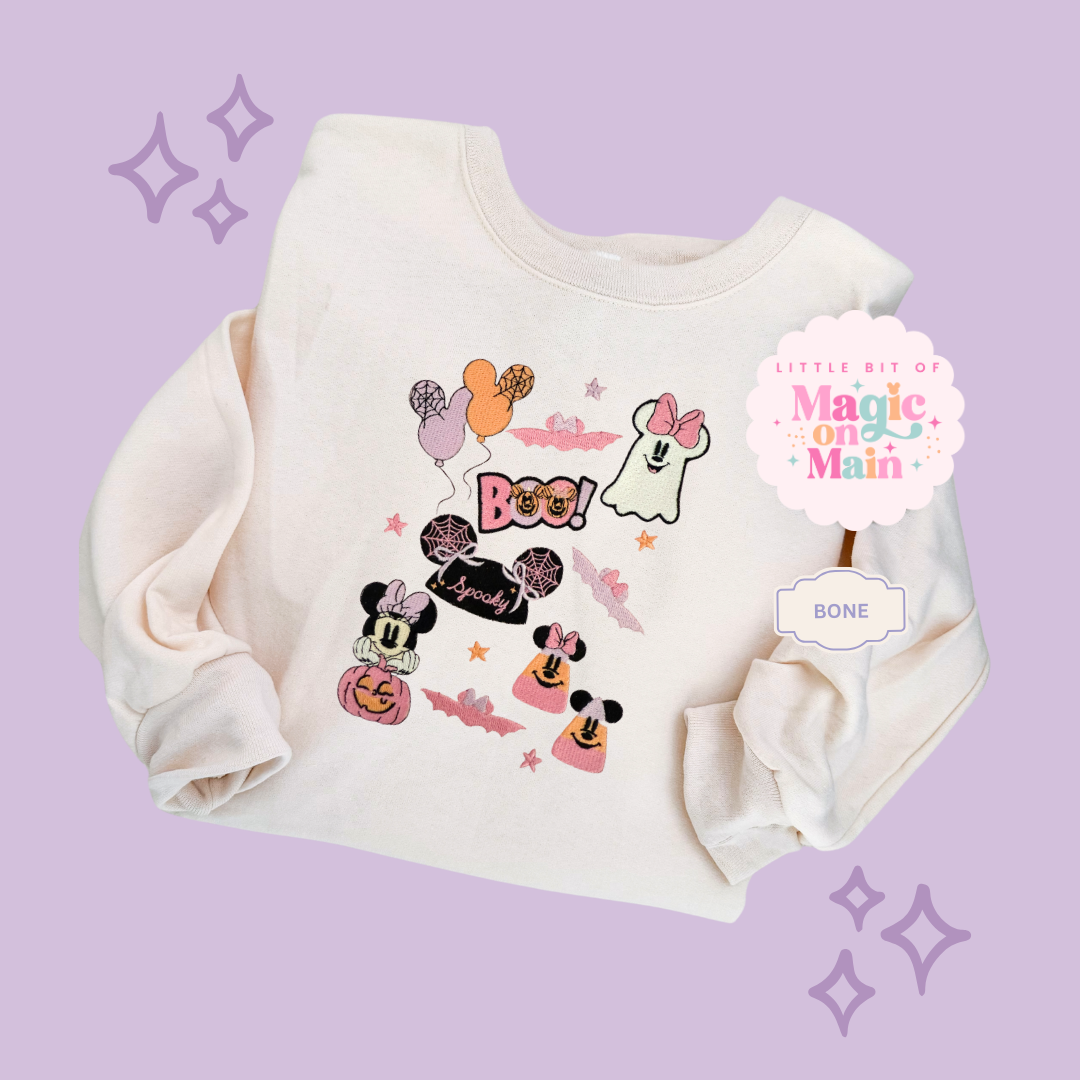 EMBROIDERED GHOULY HALLOWEEN - EXCLUSIVE TO MoM - ADULT SWEATSHIRT 10059