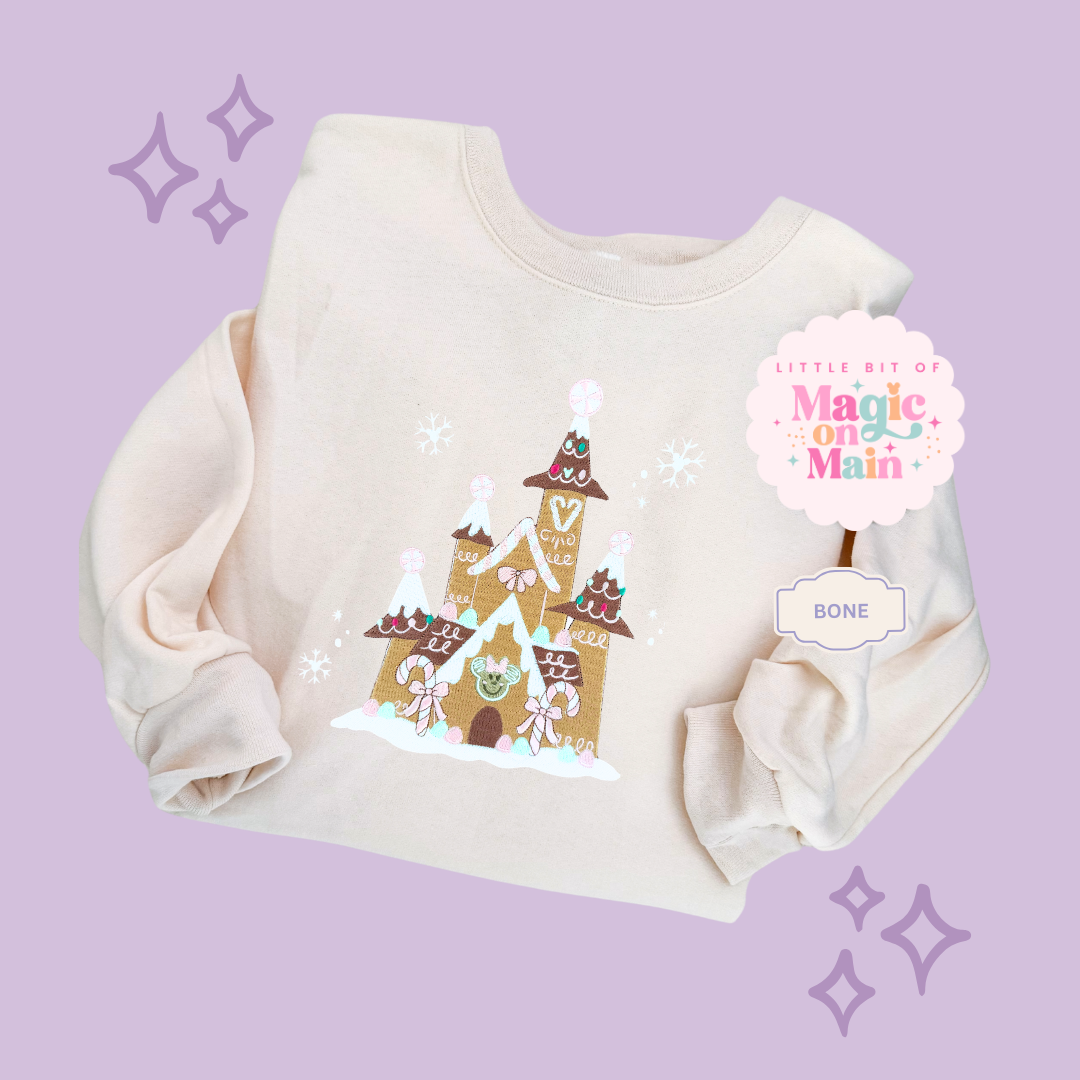EMBROIDERED GINGERBREAD CASTLE - EXCLUSIVE TO MoM - ADULT SWEATSHIRT