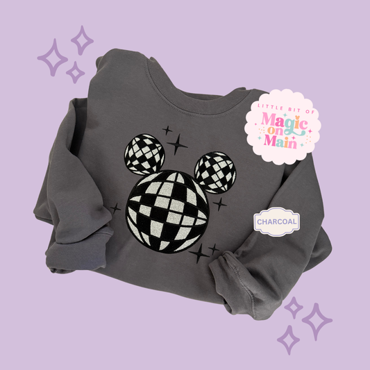EMBROIDERED MICKEY DISCO BALL - EXCLUSIVE TO MoM - ADULT SWEATSHIRT