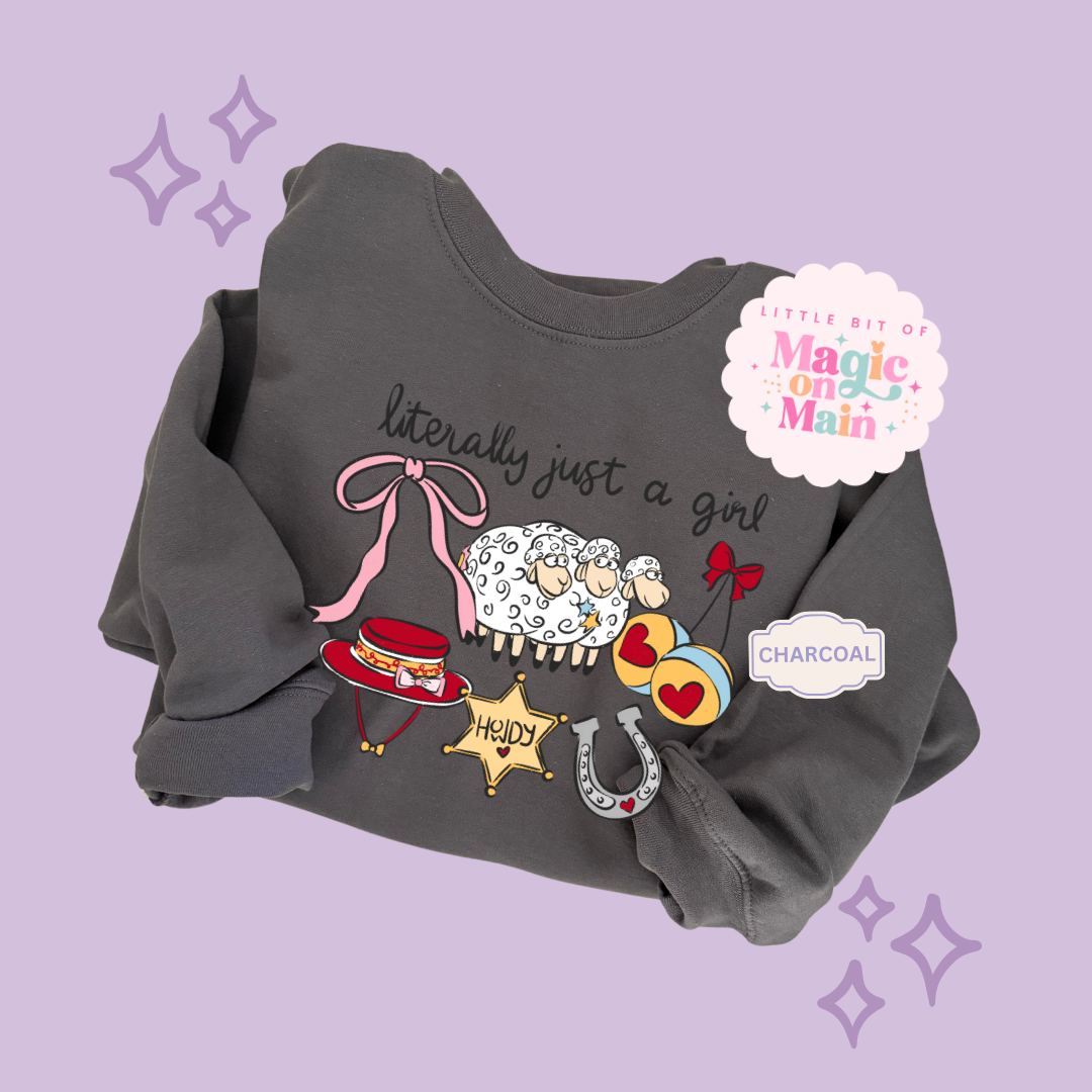 PRINTED LITERALLY JUST A GIRL - ADULT SWEATSHIRT 10001