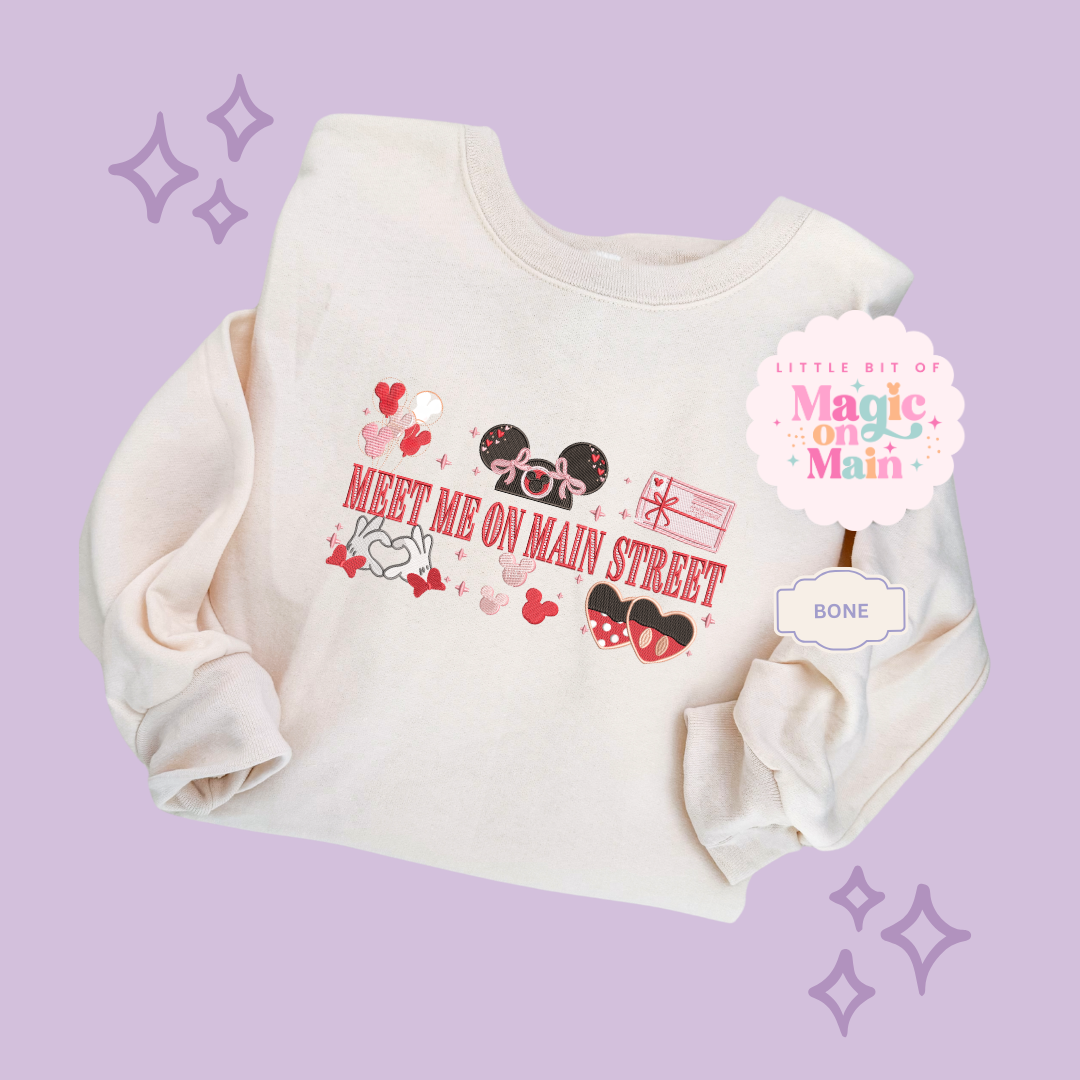 EMBROIDERED MEET ME ON MAIN STREET - EXCLUSIVE DESIGN TO MoM - ADULT SWEATSHIRT 10063