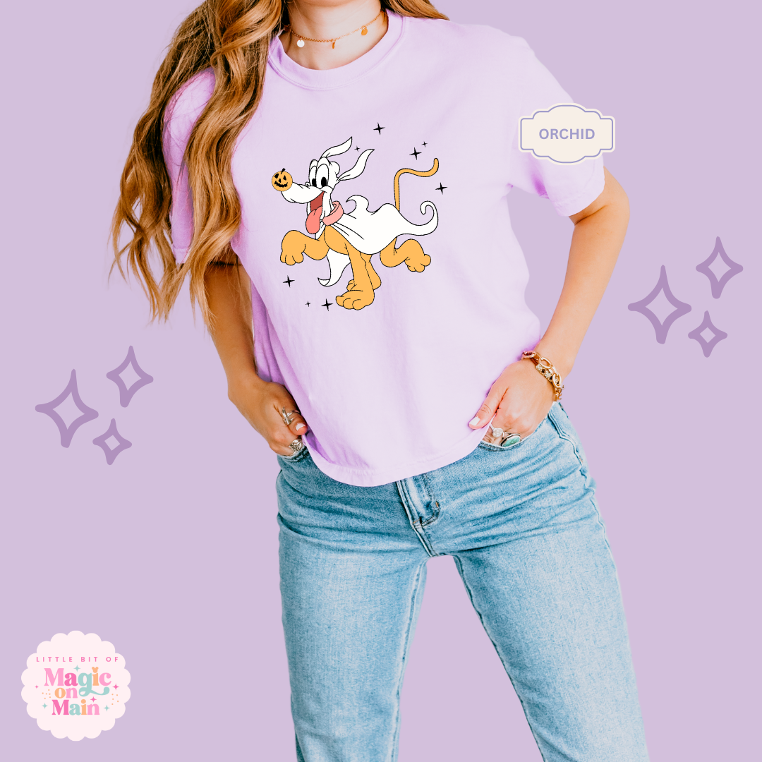 PRINTED HALLOWEEN PLUTO - WOMENS BOXY T-SHIRT
