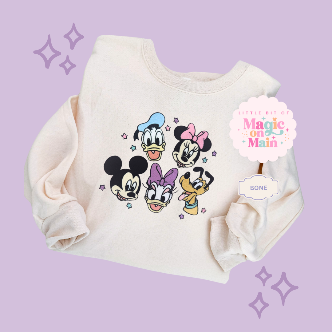 EMBROIDERED MCKY AND FRIENDS - ADULT SWEATSHIRT