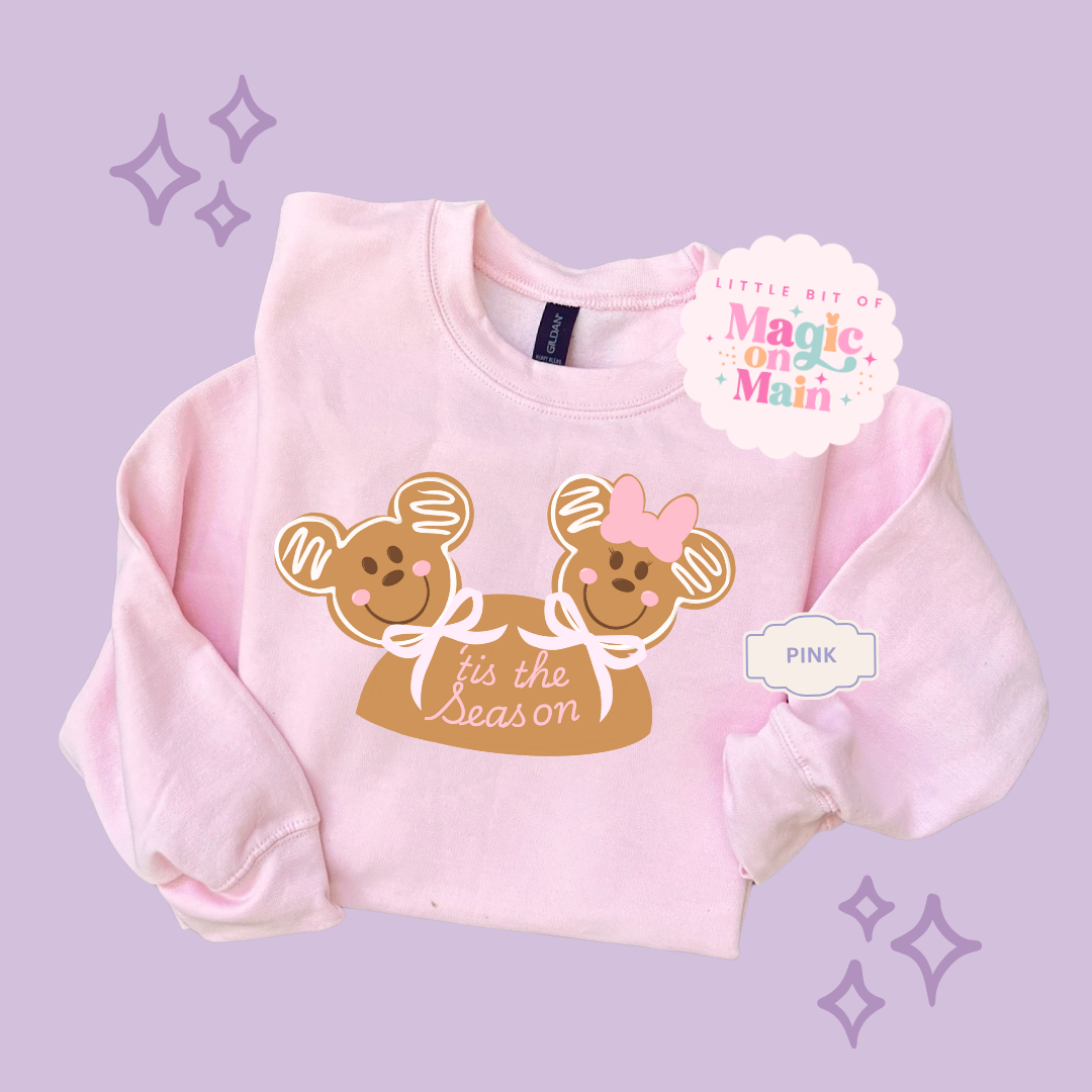 PRINTED MICKEY & MINNIE GINGERBREAD HAT - TODDLER / YOUTH SWEATSHIRT