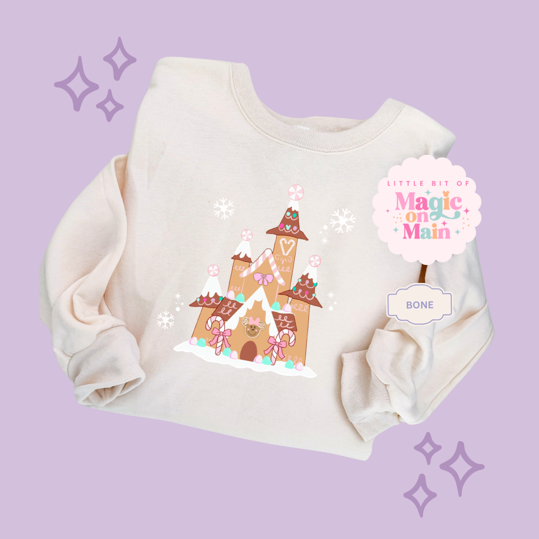 PRINTED GINGERBREAD CASTLE - EXCLUSIVE TO MoM - ADULT SWEATSHIRT