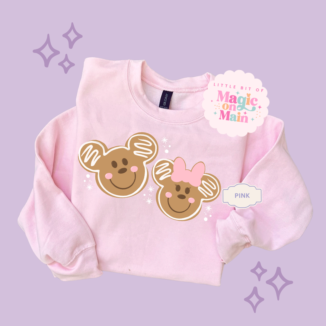 PRINTED GINGERBREAD MICKEY & MINNIE - EXCLUSIVE TO MoM - TODDLER / YOUTH SWEATSHIRT