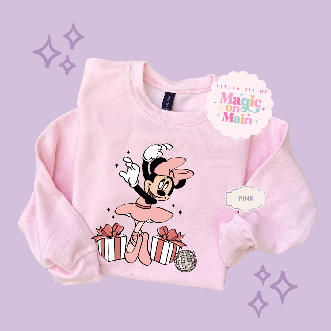 PRINTED MINNIE CHRISTMAS BALLERINA - ADULT SWEATSHIRT