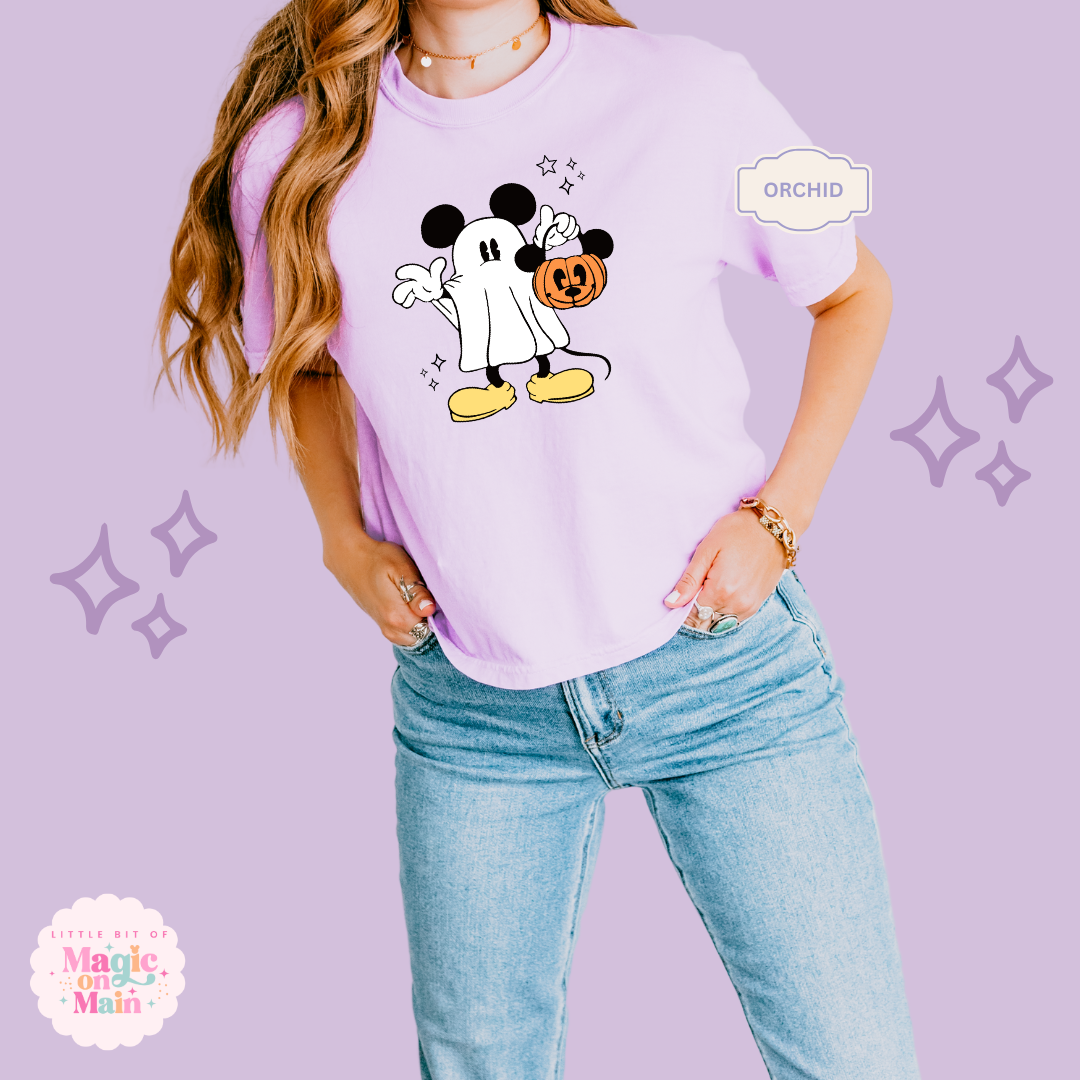 PRINTED MICKEY GHOST - WOMENS BOXY T-SHIRT
