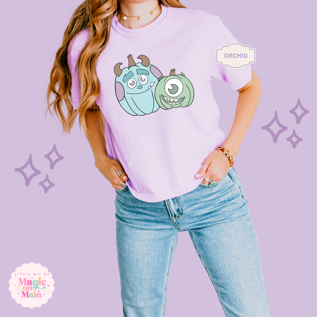 PRINTED MONSTER PUMPKINS  - WOMENS BOXY T-SHIRT
