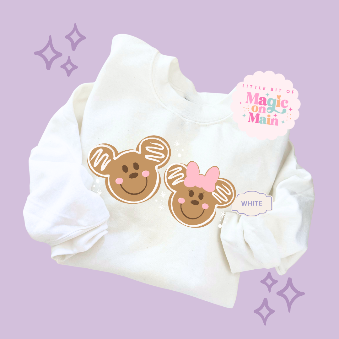 PRINTED GINGERBREAD MICKEY & MINNIE - EXCLUSIVE TO MoM - TODDLER / YOUTH SWEATSHIRT