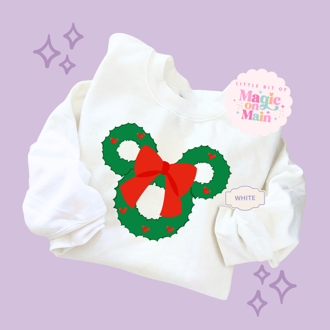 PRINTED MICKEY WREATH - EXCLUSIVE TO MoM - TODDLER / YOUTH SWEATSHIRT