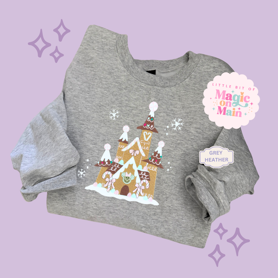EMBROIDERED GINGERBREAD CASTLE - EXCLUSIVE TO MoM - ADULT SWEATSHIRT