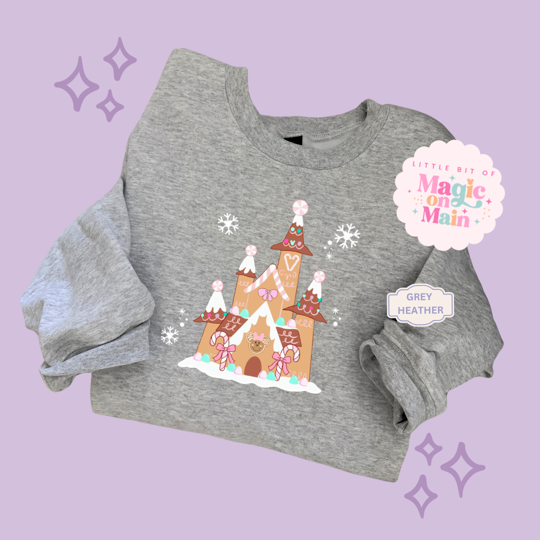 PRINTED GINGERBREAD CASTLE - EXCLUSIVE TO MoM - ADULT SWEATSHIRT