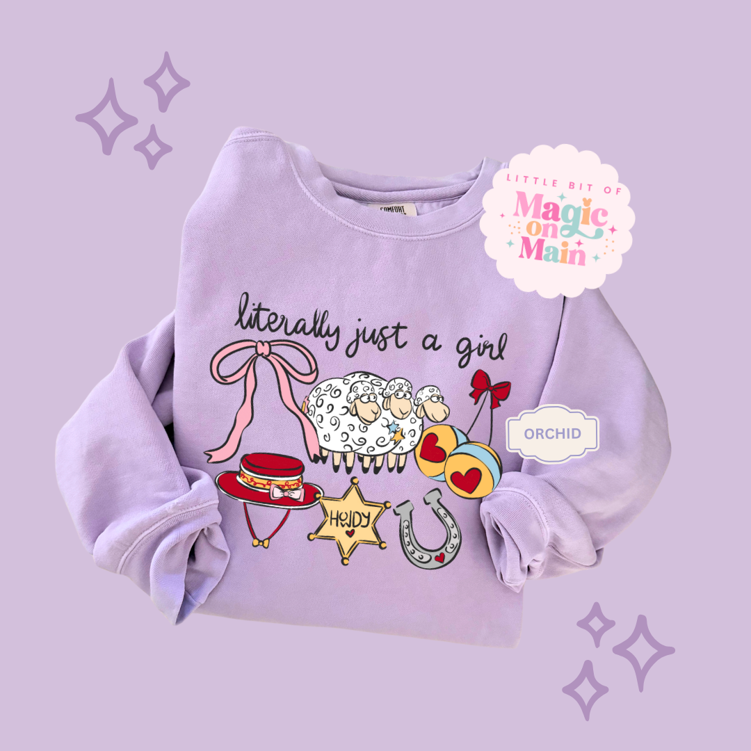 PRINTED LITERALLY JUST A GIRL - ADULT SWEATSHIRT 10001