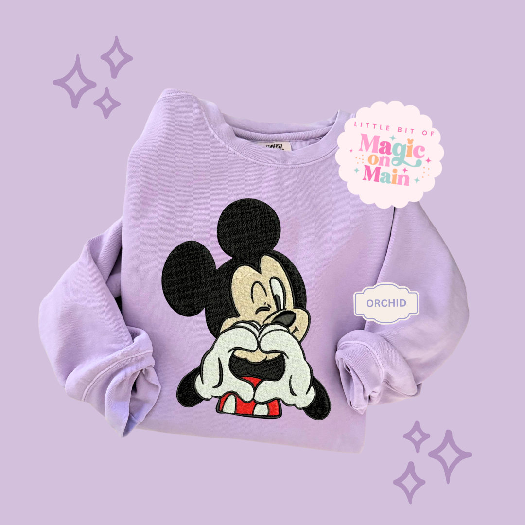 EMBROIDERED MCKY HAND HEART - ADULT SWEATSHIRT 10016